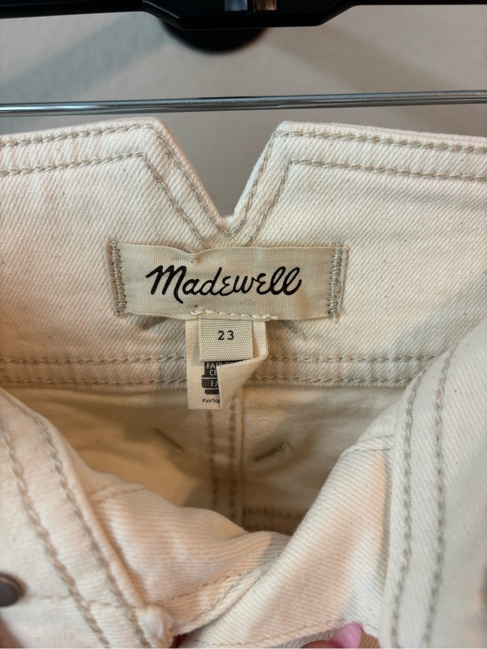Madewell Western Edition Vintage Canvas Ecru Denim Midi Skirt Size 23 - Picture 8 of 11